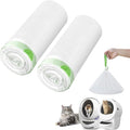60 Pack Litter Box Robot 3 and 4 Waste Bags,1.5 Mils Thick Drawstrings Self Cleaning Cat Litter Box Robot Waste Liner Bags Replacement,Compatible with Automatic Self-Cleaning Robot
