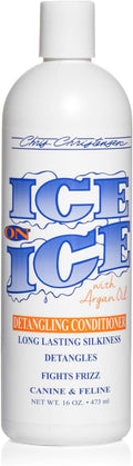 Chris Christensen Ice on Ice Detangling Dog Conditioner, Groom Like a Professional, Dematts, Moisturizes, Creates Long Lasting Silkiness, All Coat Types, Made in USA, 16oz