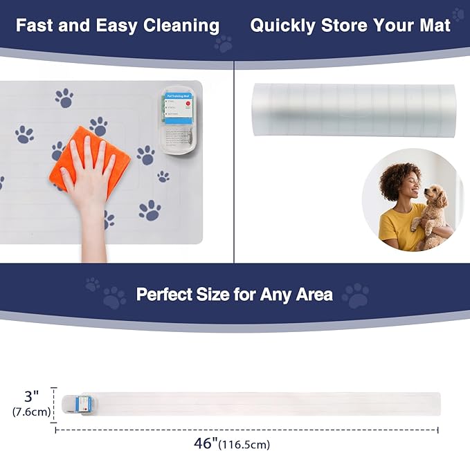 PAPARELA Scat Narrow Electric Pet Training Mat - 46"x3" Indoor Shock Pad for Windowsills & Tight Spaces, Keeps Dogs & Cats Away with 3 Training Modes, Battery Operated