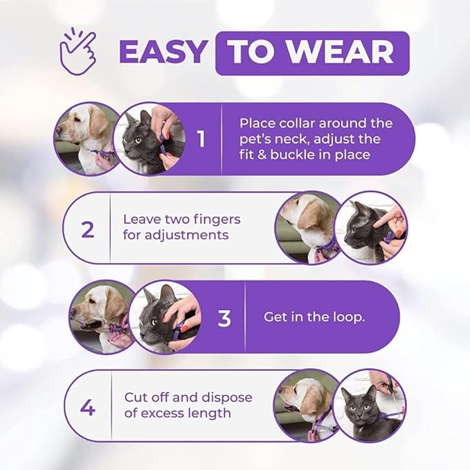 4-Pack Cat Calming Collar - 120 Days of Continuous Calm - Pheromone Anxiety Relief for Cats & Kittens - Reduces Scratching, Meowing & Urine Marking - Adjustable & Safe Waterproof Breakaway Design