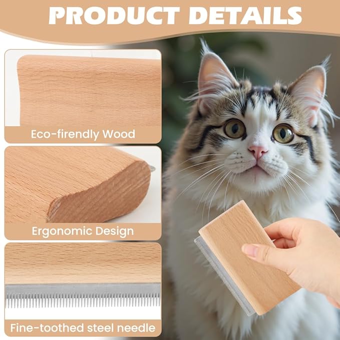 Dog & Cat Deshedding Brush - Pet Hair Removal Tool | Grooming Supplies for Short or Long Hair, Effective Combs for Shedding Control or Coat Cleaning