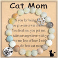 Cat Mom Gifts: Beaded Bracelet Paw Print for Women, Cat Lovers - Birthday, Christmas, Valentine's, New Year