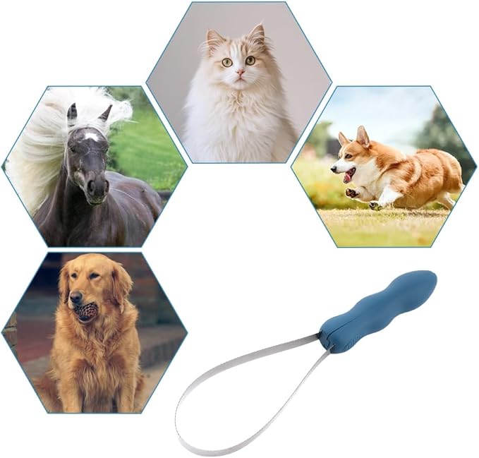 1 Pack Pet Dual-Sided Grooming Blade, Shedding Brush with Stainless Steel Blades, for All Dog Coat Types, with Soft Grip Handle, Pet Hair Removal Tools