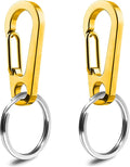 Dog Tag Clips / 2 Pack/Multiple Size 304 Stainless Steel Quick Clip with Rings/Easy Change Dog Cat ID Tag Holder for Small pet Collars and Harnesses.(2 Small Gold)