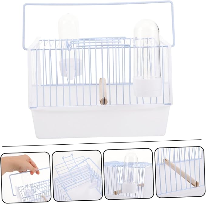 KESYOO 1set Portable Bird Carrier Cage for Travel Lightweight Bird Travel Cage Handle for Parrots and Outdoor Adventures Metal and Design