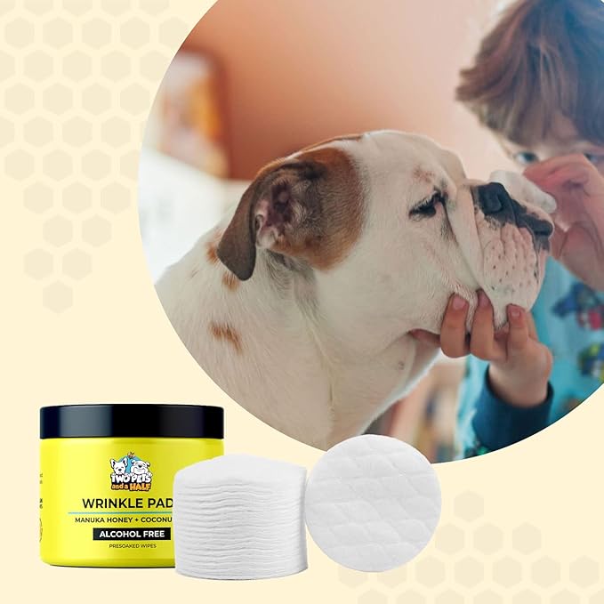 Paste for Bulldogs Wrinkle 2oz+ 50 Wrinkle Wipes French Bulldog (Pack of 2)- Wrinkle Cream for Dogs, Frenchie, English Bulldog, Pug- Cleans Rashes,Tail Pockets, Dry Skin & Paws (Made In USA)