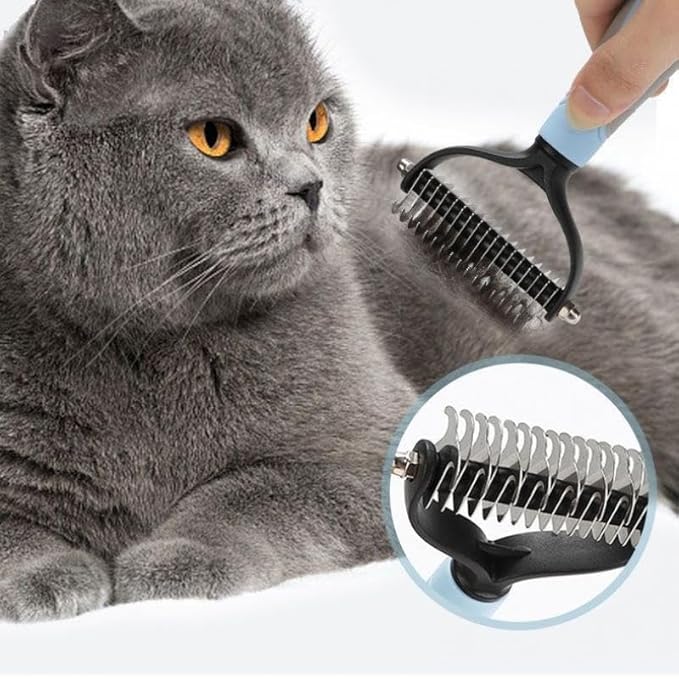 Dog Grooming Deshedding Brush Pet Hair Remover, Cat Dog Undercoat Comb: Stainless Steel Shedding Blade - Coat Thinning Trimmer | Grooming Tool for Short/Long Hair Dogs/Cats Shedding Control (Pink-L)