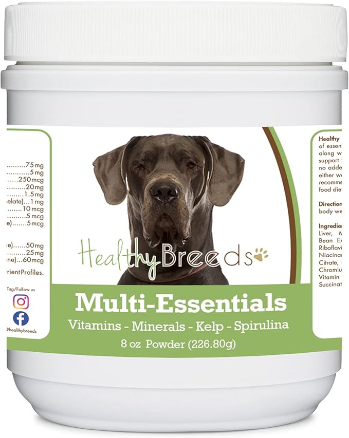 Healthy Breeds Great Dane, Blue, Multi-Essentials Powder for Dogs - an Ideal Supplement of Vitamins, Minerals & Antioxidants for Your Dog - 8 oz