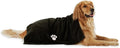 Bone Dry Pet Grooming Towel Collection Absorbent Microfiber X-Large, 41x23.5", Embroidered Black