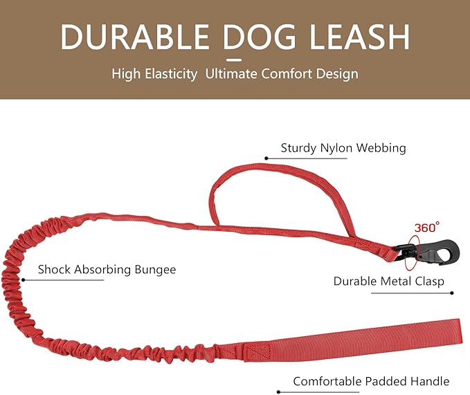 DAGANXI Tactical Dog Collar, Adjustable Military Training Nylon Dog Collar with Control Handle and Heavy Metal Buckle for Medium and Large Dogs, with Patches and Airtags Case (Red-Set, XL)