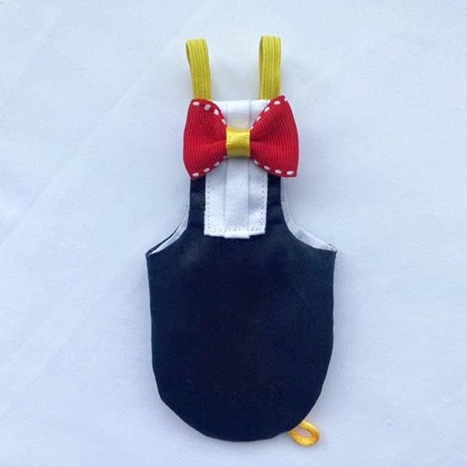 Bird Diaper Harness Flight Suit Clothes with Flying Leash for Parrots Cockatiel Pet Birds, Parrot Clothes, Bird Training Nappy Suit Liners Clothes (M, Black)