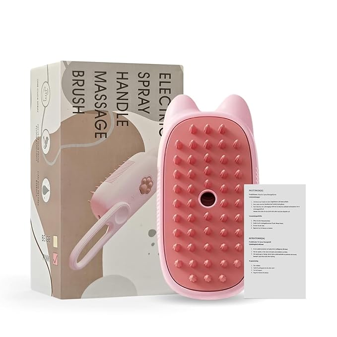 2025 New Steam Brush for Cats, 3 in 1 Steam Comb for Shedding Dog Pet Hair Cleaning Brush for Spray Dog Grooming for Long & Short Haired Pets – Cat Hair Spritz Defur Comb