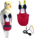 Bird Diaper Harness Flight Suit Clothes with Flying Leash for Parrots Cockatiel Pet Birds, Parrot Clothes, Bird Training Nappy Suit Liners Clothes (M, Red)