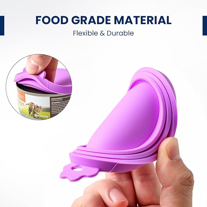 WePet Pet Food Can Covers, Silicone Lids, BPA Free, Dishwasher Safe, Fit Most Standard Size Canned Cat and Dog Food, 3oz/5.5oz/12.5oz/13.2oz, Jade White/Lilac Purple/Rose Pink