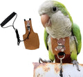 Bird Diaper Harness Flight Suit Clothes, Parrot Flight Suit with Leash for Parrot, Bird Flying Clothes with Rope and Handle for Outdoor Activities Training (Necked Parakeet,with Leash)