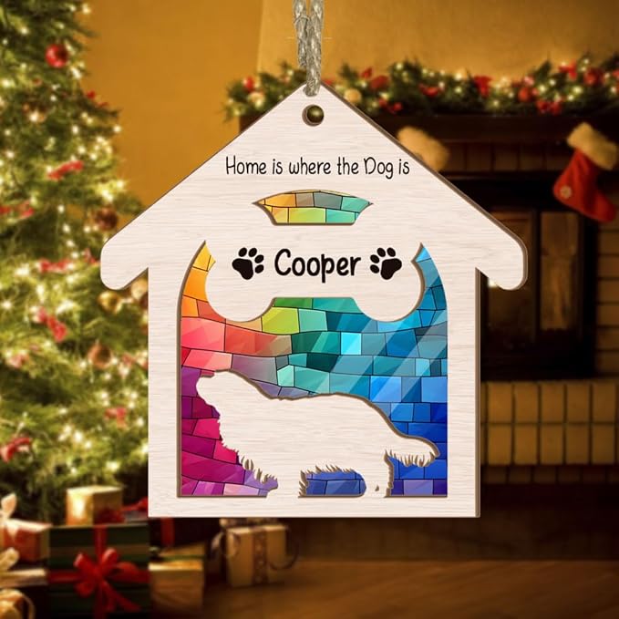 Dog Memorial Glass Ornament, Pet Loss Gifts for Dog Lovers
