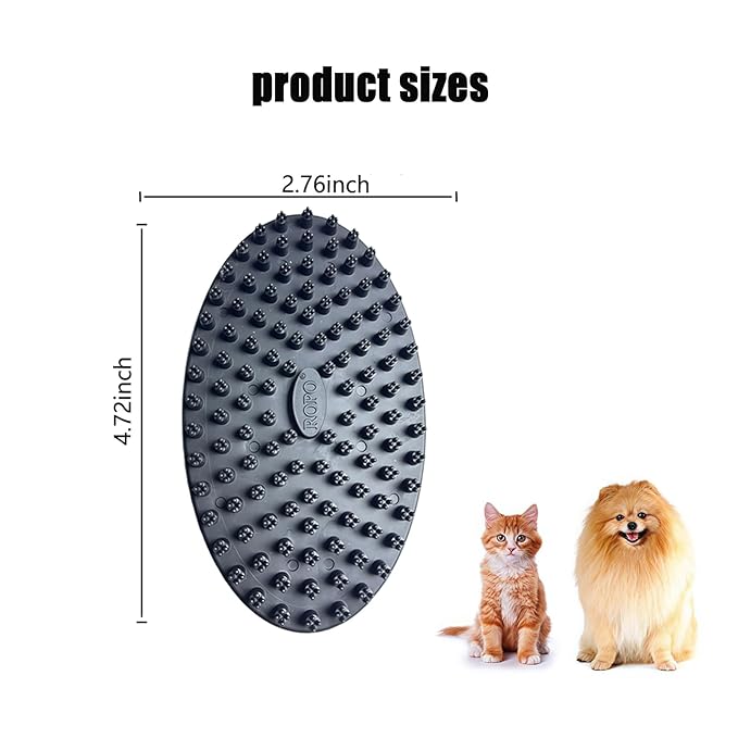 ROPO Double Sided Dog Bath Brush, Pet Grooming Tool with Long and Plum Blossom Teeth, Deep Cleaning and Massage (Black)