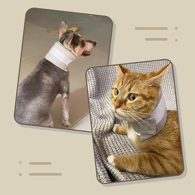 MANON ROSA Cat Neck Brace Elizabethan Collar for Pet After Surgery Recovery Adjustable Breathable Neck Cervical Cone for Small Medium Dogs Puppies Kittens with Spinal IVDD Issues (S 5.5-11",Pink)