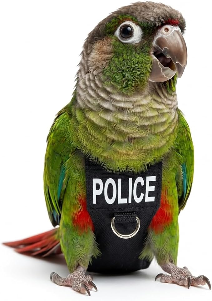 Bird Diaper Flight Suit, Cute Cosplay Parrot Clothes, Easy-to-Wear Washable Nappy, Durable Metal Ring Harness for Cockatiel, Conure, African Grey, Parakeet Outdoor Flying (Without Leash,2M)