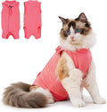 Avont Cat Recovery Suit Female Kitten After Spay Surgery, Breathable Modal Cotton Cat Onesie for Wound & Skin Disease Care, Machine Washable -Rosepink(S)