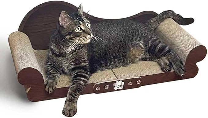 Cat Scratcher Sofa - 26” Cat Scratcher Lounge Cat Scratching Board Long Lasting Scartching Pads for Indoor Cats Furniture Protector