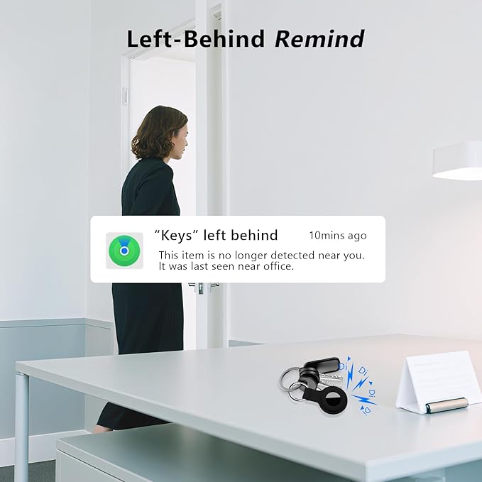 Air Tracker Tags-4Pack, Smart Bluetooth Tracker Tag, Works with Apple Find My APP (iOS Only), Keys Finder and Item Locator for Luggage, Backpack, Suitcase, Pets and more, Waterproof Tracking Tag