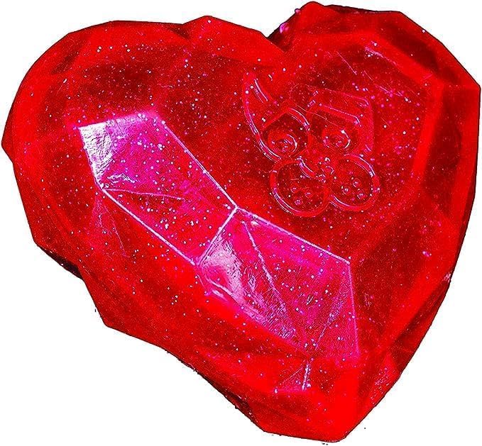 Spunky pup Squeaky Gems Heart Dog Toy | Fun Squeak | Crazy Bounce Gem Cut Shape that Floats | Non-Toxic Rubber | Dishwasher Safe | Perfect Toys for Small to Medium Breeds