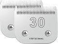2PCS 30 Blades Dog Grooming Blades Compatible with Andis Dog Clippers,Dog Clipper Blades Compatible with Oster A5,Wahl km10 Dog Clippers for Animal Dog Cat Horse,Stainless-Steel Blade Sharp