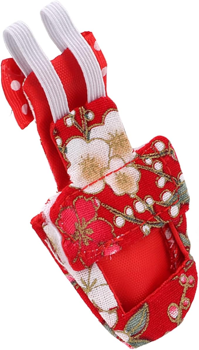 Bird Diaper Parrot Flight Suit Washable Reusable Cotton Cloth with Liner Adjustable Strap for Pet Birds Macaw Cockatiel Conure Lovebird Parakeet (L red Cherry Blossoms)