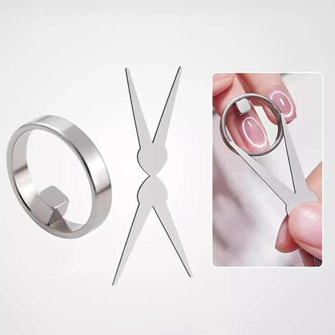 Ring-Shaped Cat-Eye Magnets, Magnet for Cat Eye Gel Polish, 𝐂at 𝐄ye Nail 𝐌agnet, Ring 𝐂at 𝐄ye Nail 𝐌agnet Tool, Y & 𝐑ing Strong 𝐌𝐚𝐠𝐧𝐞𝐭 𝐍ail Tool (2 set)