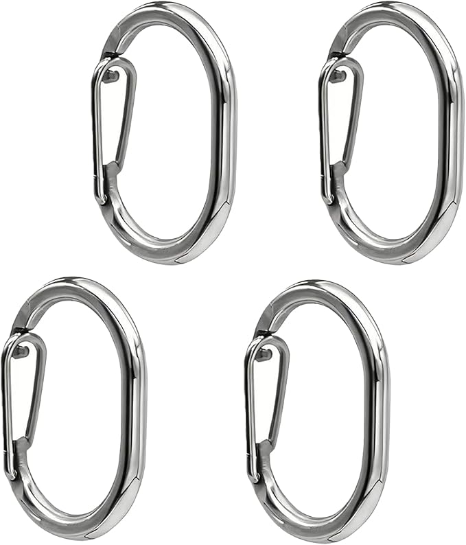 4 PCS Stainless Steel Pet Tag Clips, Strong Quick Clip for Dog & Cat Collar ID Tags Holder (Silver)