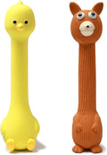 SCHITEC Squeaky Dog Toys, [2 Pack] Squawking Latex Toy with Interactive Squeaker, Squeak Rubber Duck Chicken for Medium Small Dogs