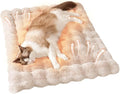 Self-Warming Cat Bed, Plush Faux Fur Pet Bed Mat with Anti-Slip Bottom, Ultra Soft Heated Bed for Cats & Medium Dogs, Cozy Fluffy Pad for Couch & Crate, Machine Washable, 27x20 Inch White