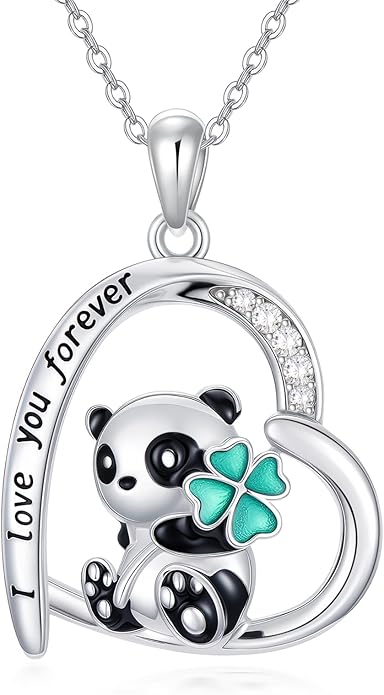Guinea Pig/Raccoon/Butterfly/Panda/Hummingbird/Giraffe/Rabbit Necklace 925 Sterling Silver Animal Pendant Jewelry Gift for Women Mom