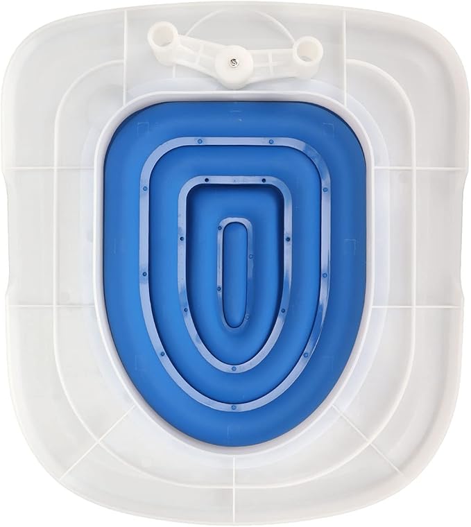 Cat Toilet Training System, Reusable Cat Potty Toilet Training Kit, Sturdy Cat Toilet Training Kit, Cat Toilet Trainer Urinal Seat for Teaching Cat to Use Toilet (White Tray, 1 Blue Inner Support)