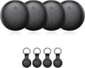 RAINDROPS Air Tracker Tags 4 Pack, Bluetooth Tracker Works with Apple Find My, Item Finder for Keys, Luggage, Backpack, Pets (iOS Only, Black, 4 Pack)