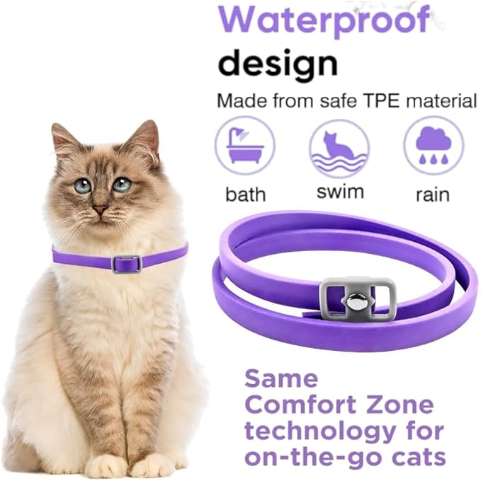 4-Pack Cat Calming Collar - 120 Days of Continuous Calm - Pheromone Anxiety Relief for Cats & Kittens - Reduces Scratching, Meowing & Urine Marking - Adjustable & Safe Waterproof Breakaway Design