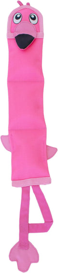 Outward Hound Fire Biterz Flamingo Plush Firehose Material Interactive Dog Toy, Large