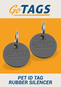 GoTags Pet ID Rubber Tag Silencer with Connector, Great for Dog and Cat Tags, Silences Annoying Tag Noise (2 Pack)