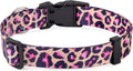 Mihqy Dog Collar with Bohemia Floral Tribal Geometric Patterns - Soft Ethnic Style Collar Adjustable for Small Medium Large Dogs(Pink Leopard,XS)