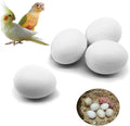 FOIBURELY 4 Pcs Solid Parrot Plastic Eggs Hatching Eggs Green Cheek, Lorikeet&Ringneck Dove, Quaker, Cockatiel. Trick The Birds to Stop Laying Eggs, Fake Eggs