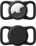 Waterproof Airtag Holder for Dog Collar, Soft Full-Body Protective Airtag Holder for Dog & Cat Collars, Ultra-Durable, Easy Installation, Lightweight Clear Airtag Case (Black, Regular)
