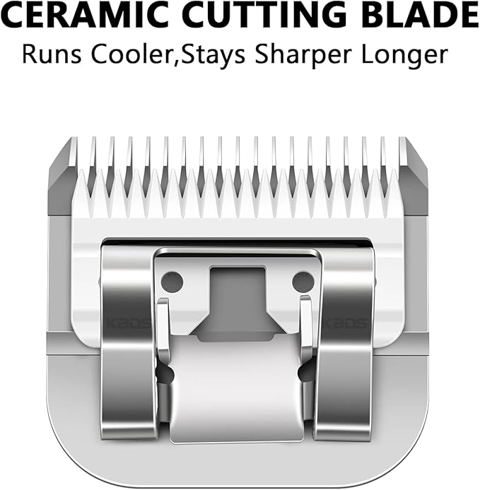KBDS Detachable Ceramic Pet Clipper Blades,Size-7F,Compatible with Most Andis,Oster,Wahl A5 Clippers,Made of Ceramic Blade Cutter and Carbon Steel Blade,1/8'' Inch 3.2mm Cut Length, 7F Blade