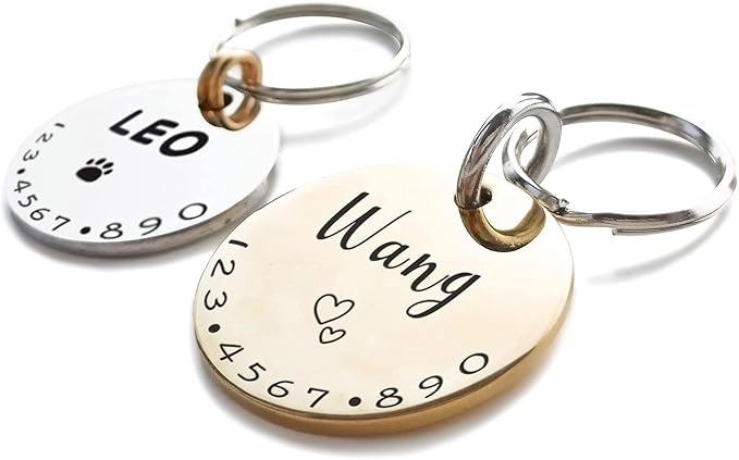 Cats Dogs ID Tags Personalized Lovely Symbols Pets Collar Name Accessories Simple Custom Engraved Products for Extra Small Four Legged Child Necklace Chain Anti-Lost Copper Brass Charm