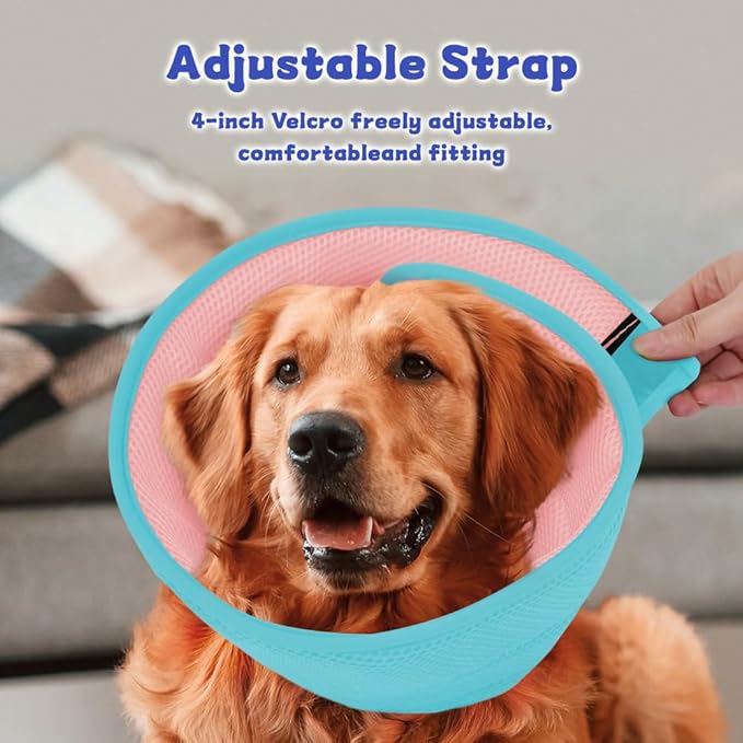 Soft Dog Cone Collar After Surgery Alternative for Dogs to Stop Licking, Comfort Collars for Large/Medium/Small Pet/Cat, Comfortable Elizabethan Neuter Recovery E Cones of Shame Neck & Head Ecollars