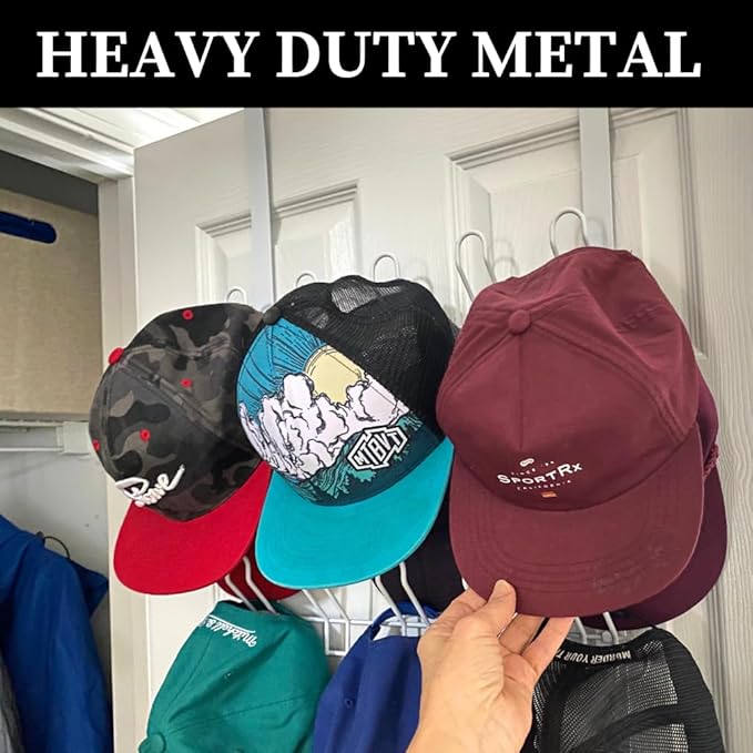 Evelots Over The Door 5-Tier Shoe & Hat Rack for Closet Door - Heavy Duty Metal Closet Organizer - Holds Upto 12 Pairs of Shoes, 40 Cap or Accessories