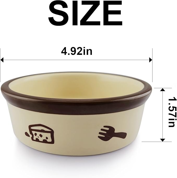 TTCAT Ceramic Cat Food Bowl,Cute Cartoon Pattern,Basic Bowl, Small Pet Feeding Dishes for Cat, Kitten, Small Dog, Dishwasher Safe…
