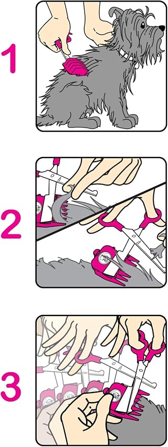 SCAREDY CUT Silent Pet Grooming Kit for Dog, Cat and All Pet Grooming - A Quiet Alternative to Electric Clippers for Sensitive Pets (Right-Handed Pink)