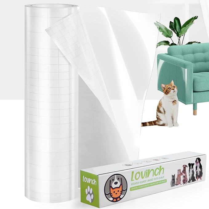 Heavy Duty Anti Cat Scratch Furniture Protector, 160"x8" Flexible Couch Corner Protector from Cats Claws, Single-Sided Self Adhesive Cat Scratch Deterrent Tape