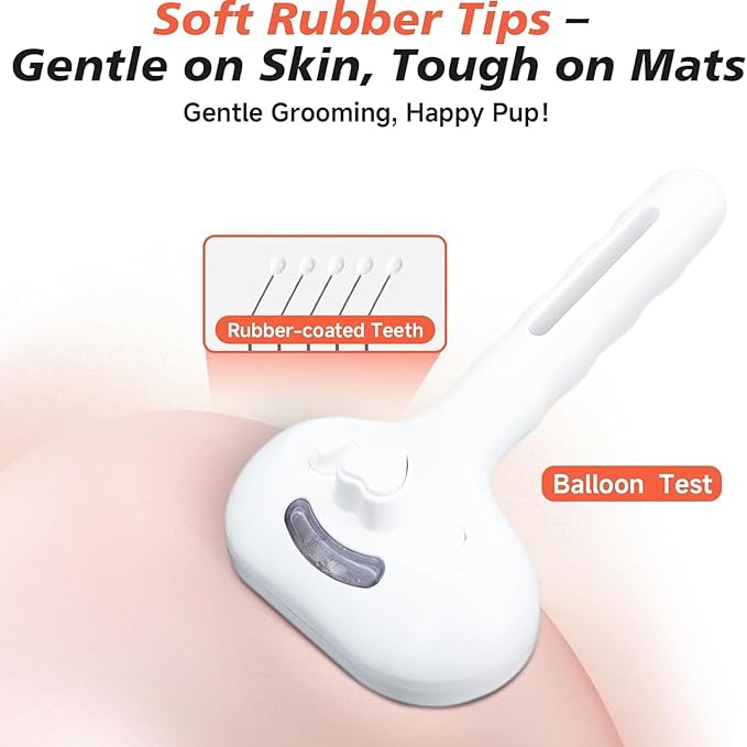 Dog Steam Brush 3 in 1 Cat Brush with Steam and Release Button Grooming Tool for Indoor Pets Dogs Hair Removal Shedding Water for Small Animals Long Short Haired - White